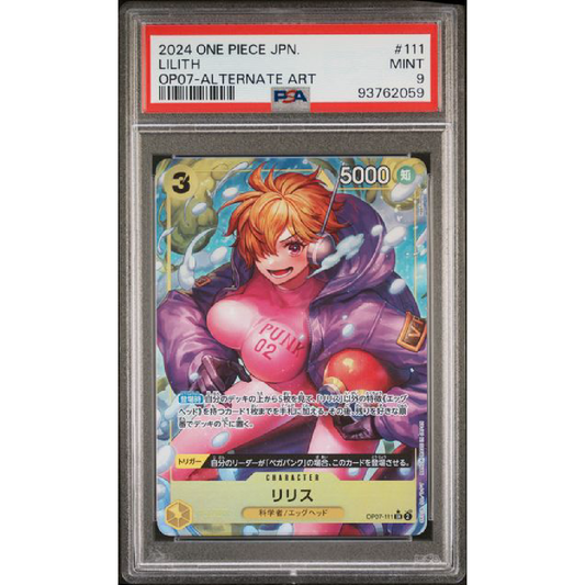 PSA 9 2024 One Piece Japanese Lilith OP07-111 Alt Art