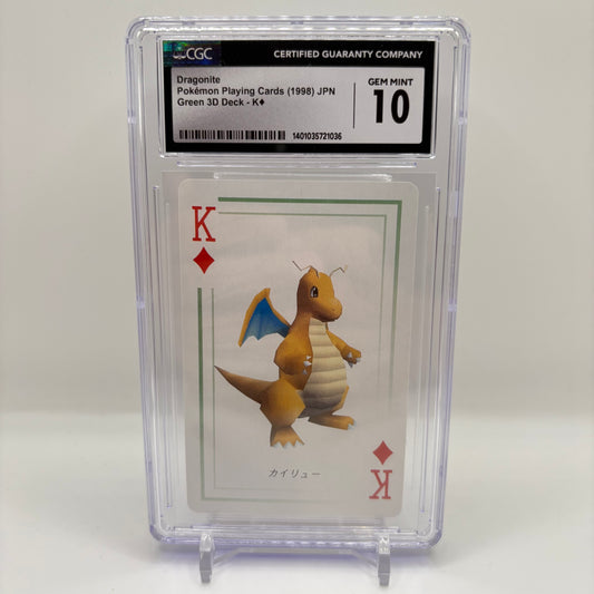 CGC 10 Dragonite Pokemon Playing Cards 1998 Japanese Green 3D Deck K
