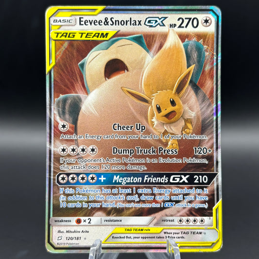 Eevee & Snorlax GX - SM - Team Up *Heavy Play* Single Card