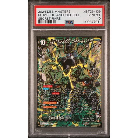 PSA 10 2024 Dragon Ball Masters Metamorphic Android Cell BT26-139 SCR