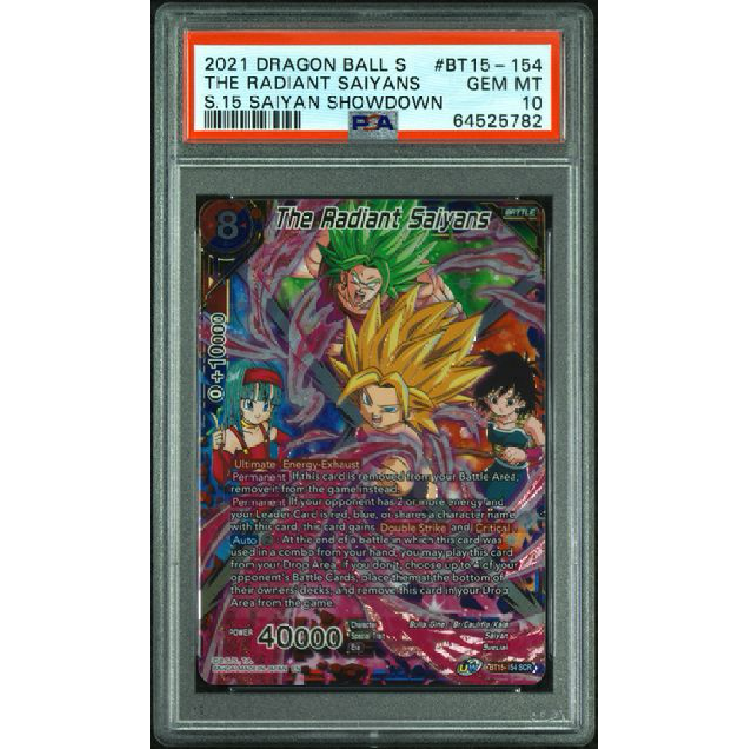 PSA 10 Dragon Ball The Radiant Saiyans BT15-154 SCR