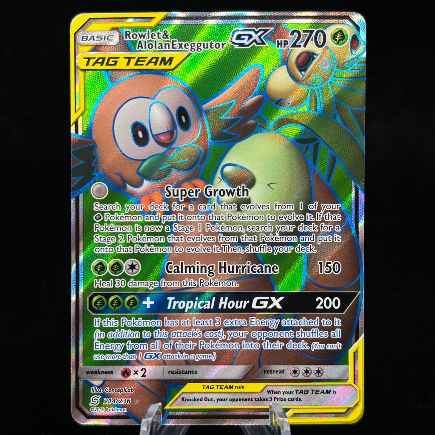 Rowlet & Alolan Exeggutor GX (Full Art) - SM - Unified Minds Single Card