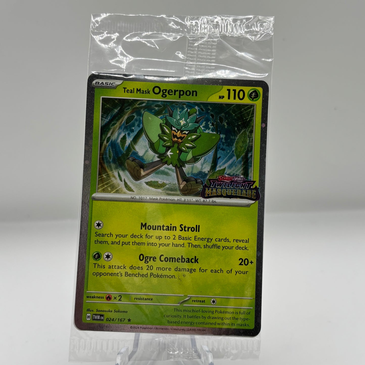 Teal Mask Ogerpon (Twilight Masquerade Stamp) - (Sealed PR)