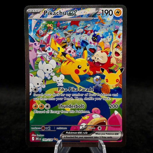 Pikachu ex - 149/128 - ME: 30th Celebration Single Card