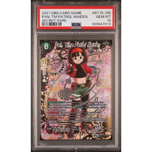 PSA 10 2021 Dragon Ball Super Pan Time Patrol Maiden BT15-155 SCR