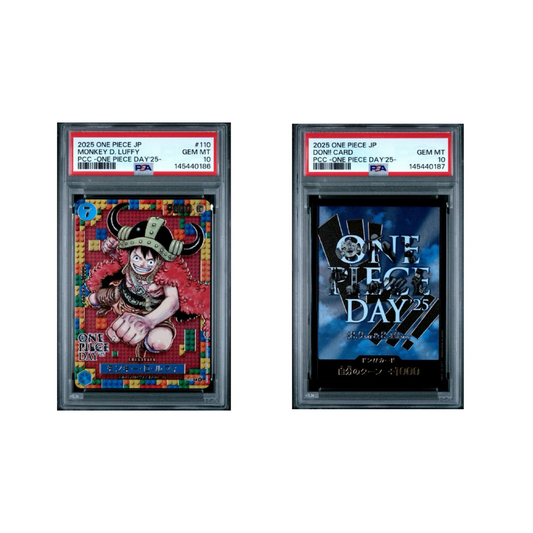 PSA 10 2025 One Piece Japanese Day'25- #110 Monkey D. Luffy & PSA 10 2025 DON!! (Sold As Sequential Set Of 2)