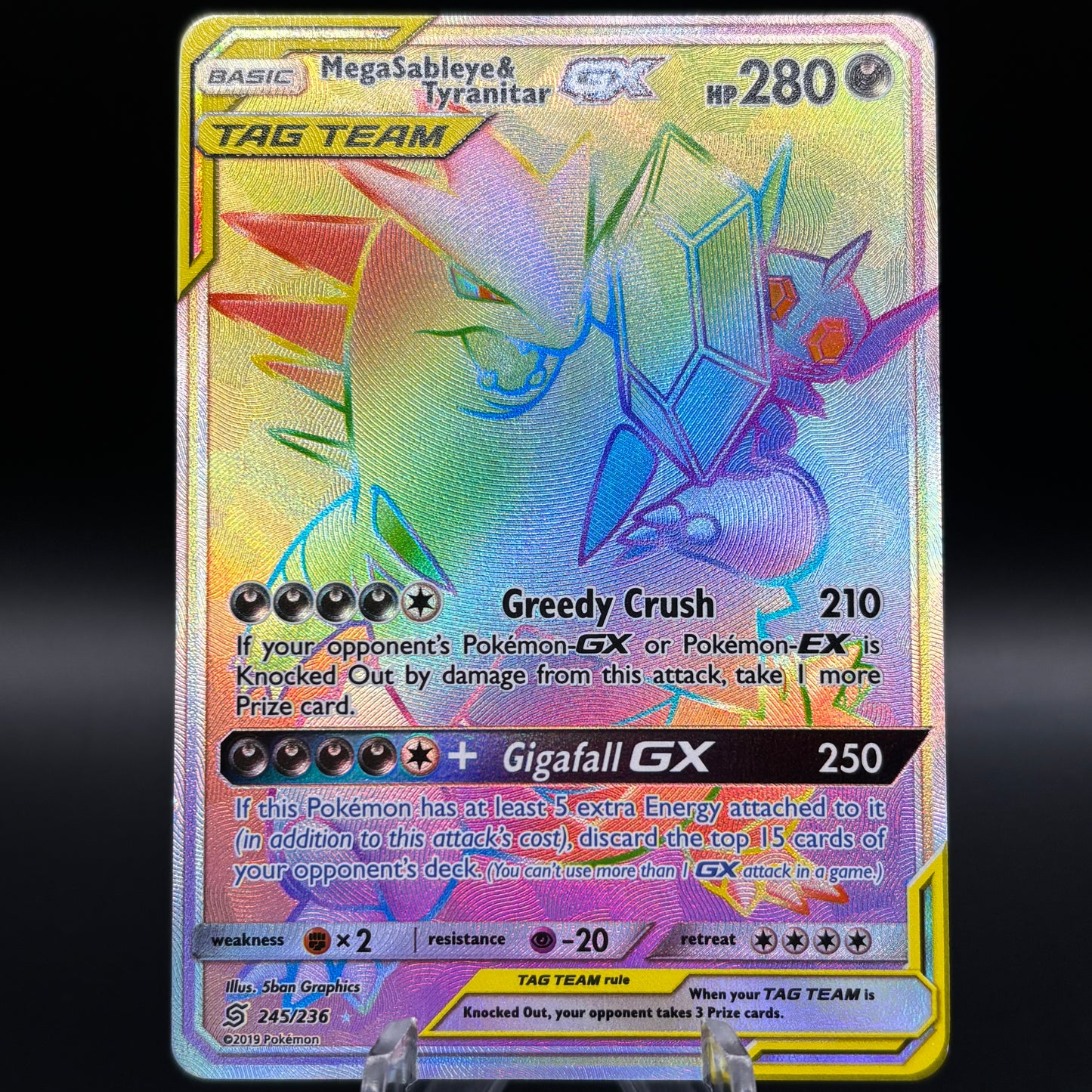 Mega Sableye & Tyranitar GX (Secret) Single Card