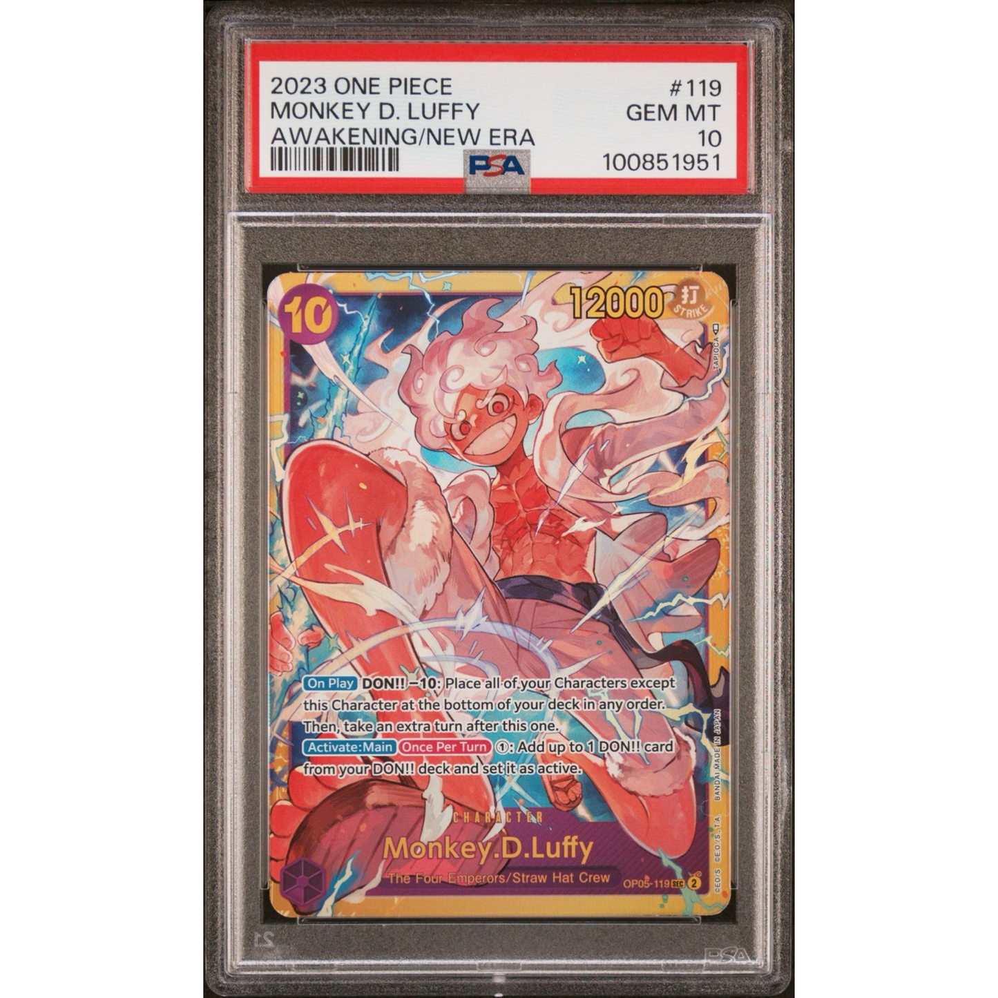 PSA 10 One Piece Monkey D. Luffy OP05-119 SEC