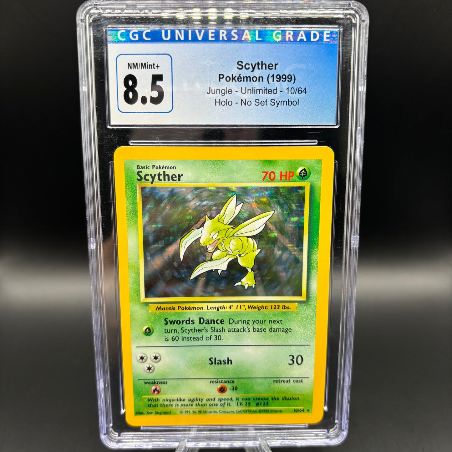 CGC NM/M+ 8.5 - 1999 POKEMON JUNGLE UNLIMITED HOLO - SCYTHER 10/64