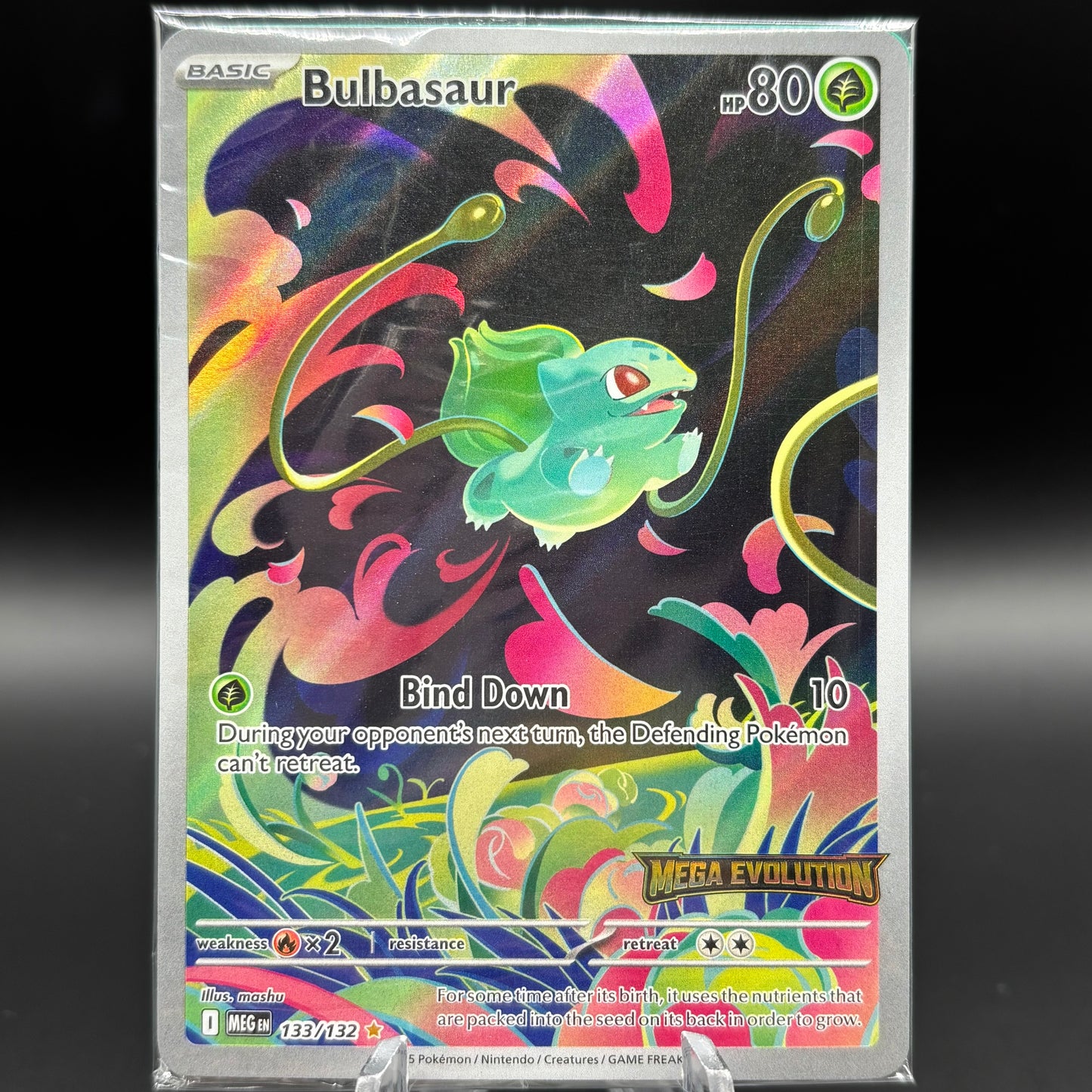 Bulbasaur - 133/132 (Mega Evolution Stamped Single Card *Sealed*