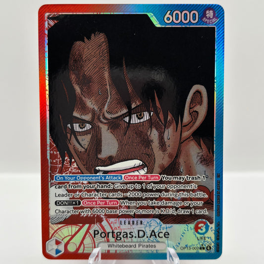 Portgas.D.Ace (002) (Alternate Art) - Carrying On His Will (OP13) Single Card