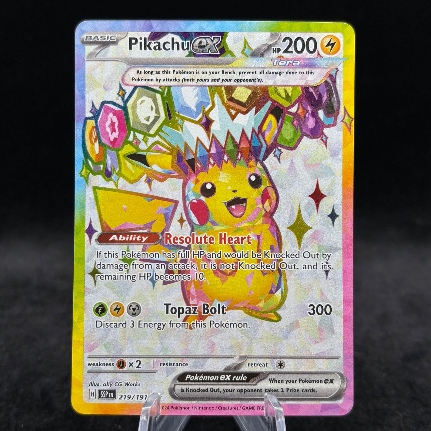 Pikachu ex - 219/191 - SV08: Surging Sparks Single Card