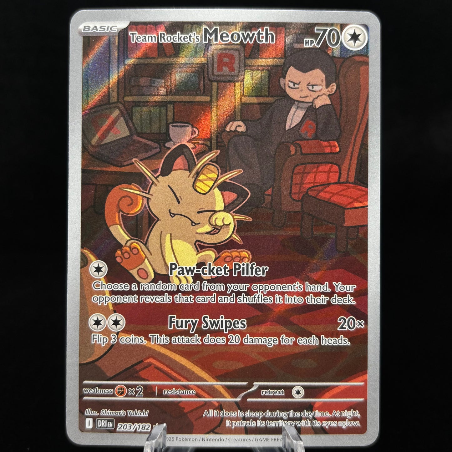 Team Rocket's Meowth - 203/182 Single Card