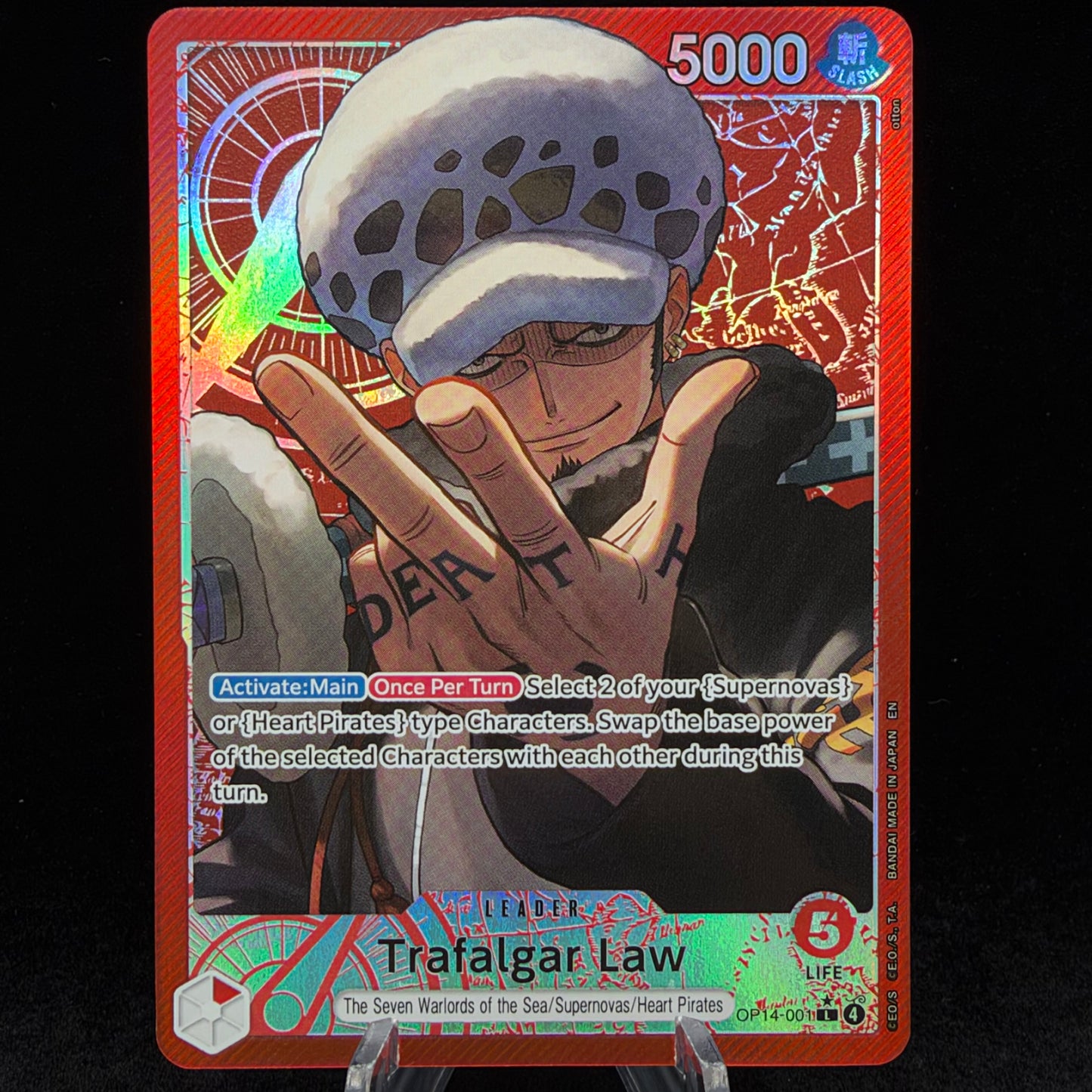 Trafalgar Law - OP14-001 (Alternate Art) - The Azure Sea's Seven Single Card