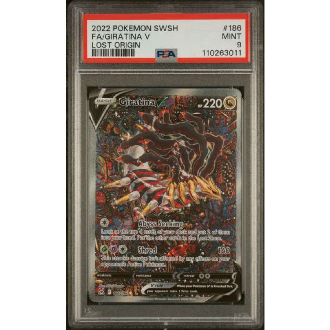 PSA 9 2022 POKEMON SWORD & SHIELD LOST ORIGIN #186 FA/GIRATINA V LOST ORIGIN