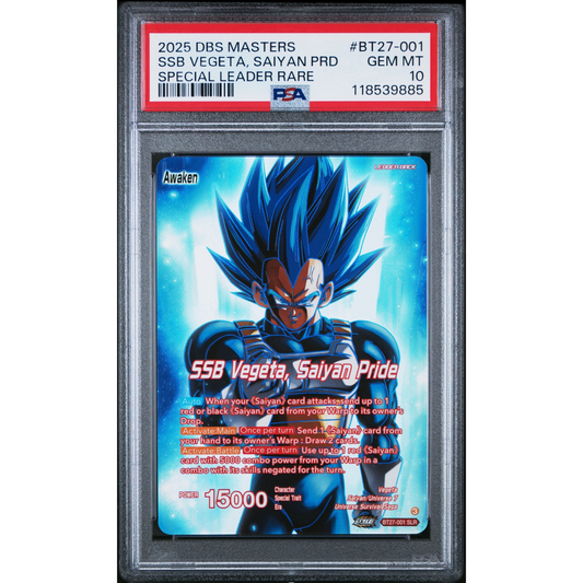 PSA 10 Vegeta // SSB Vegeta, Saiyan Pride (SLR) - History of Z (BT27)