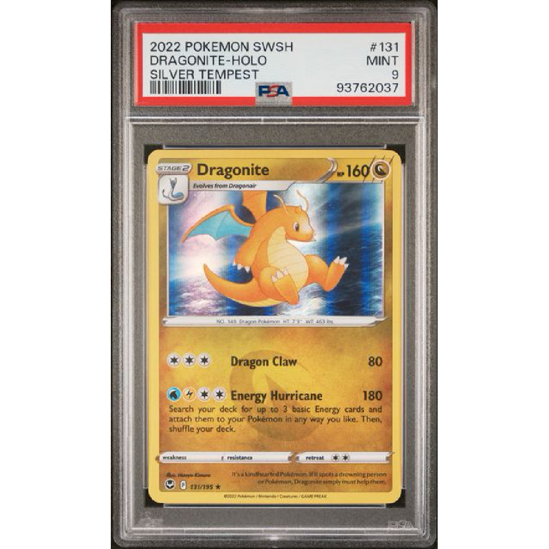 PSA 9 2022 Pokémon Dragonite Silver Tempest 131/195