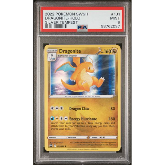 PSA 9 2022 Pokémon Dragonite Silver Tempest 131/195