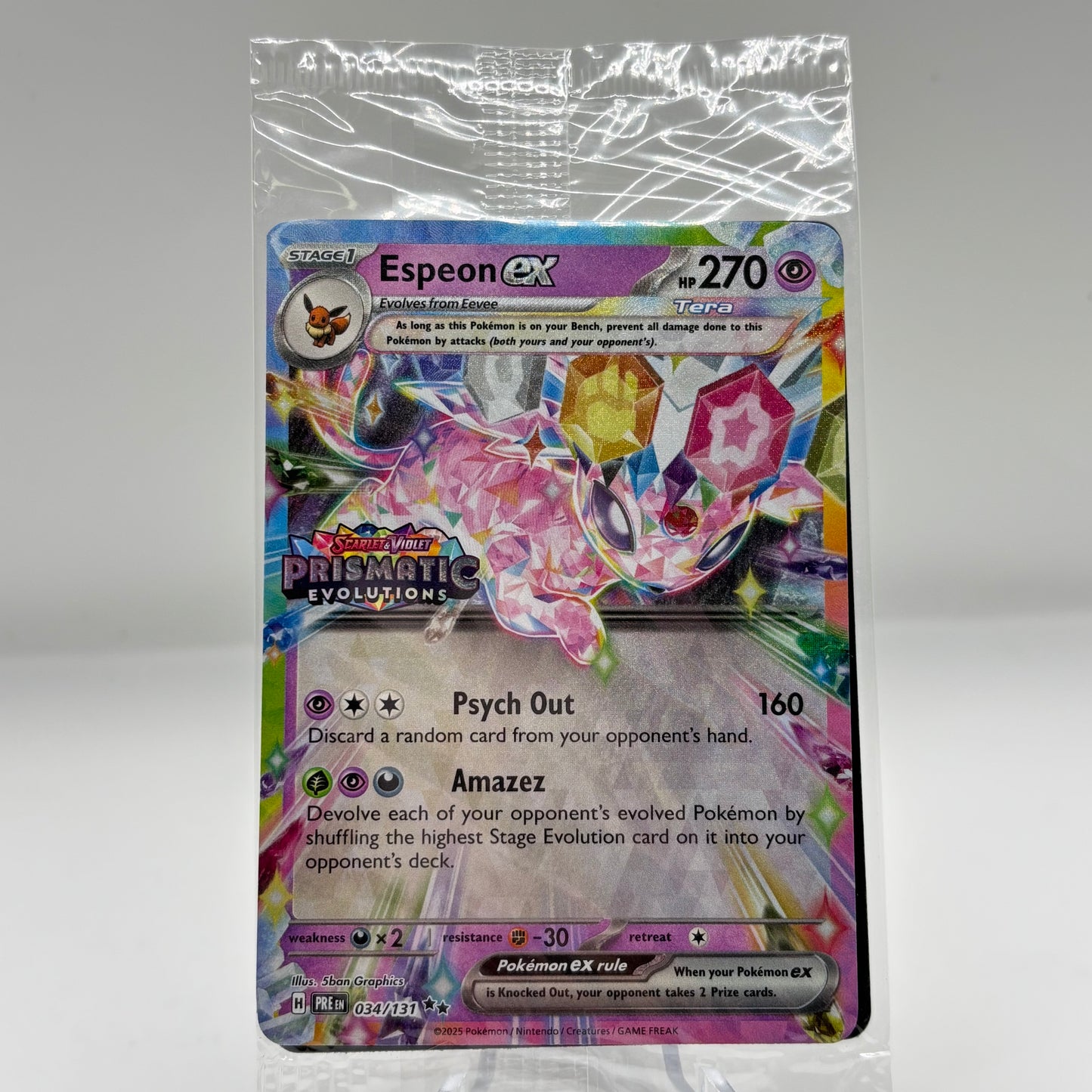 Espeon ex - 034/131 (Prismatic Evolutions Stamp)(Sealed PR)