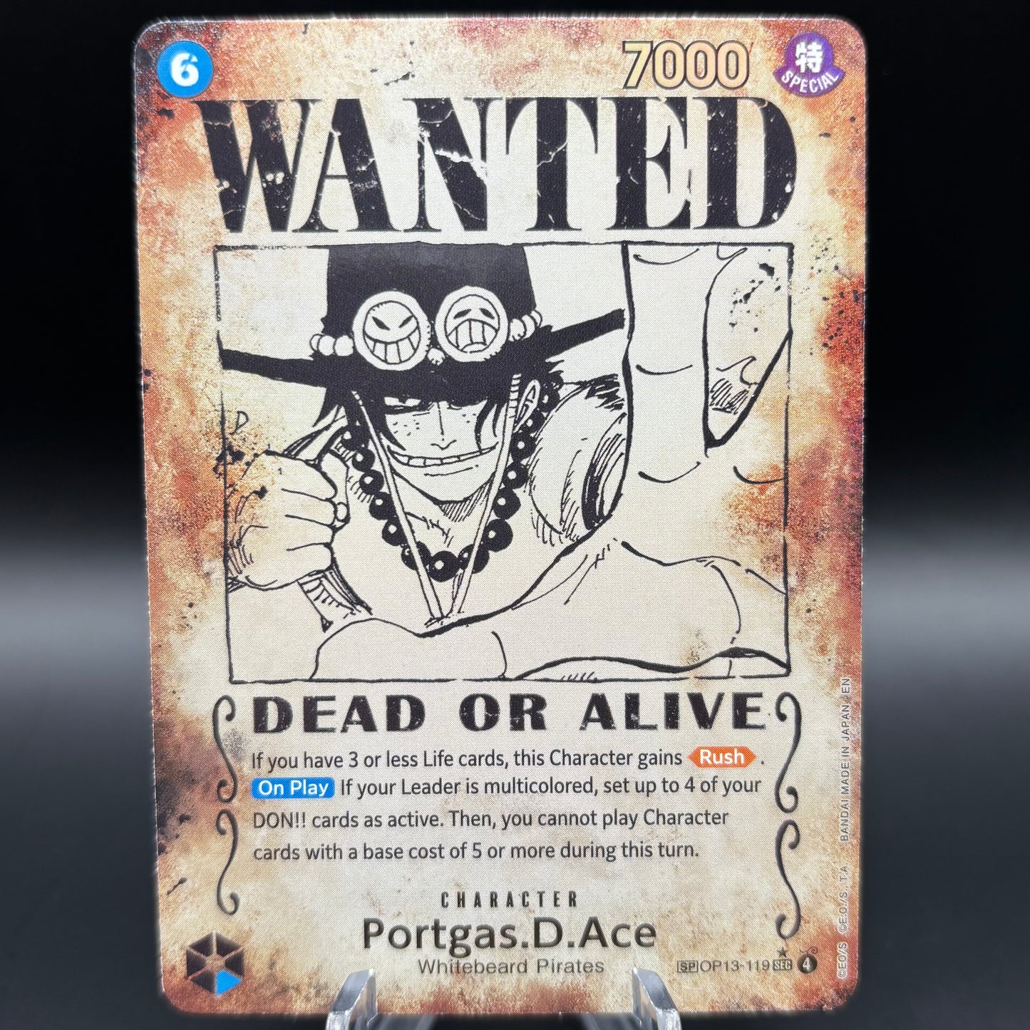 Portgas.D.Ace (119) (Wanted Poster) - Carrying On His Will Single Card