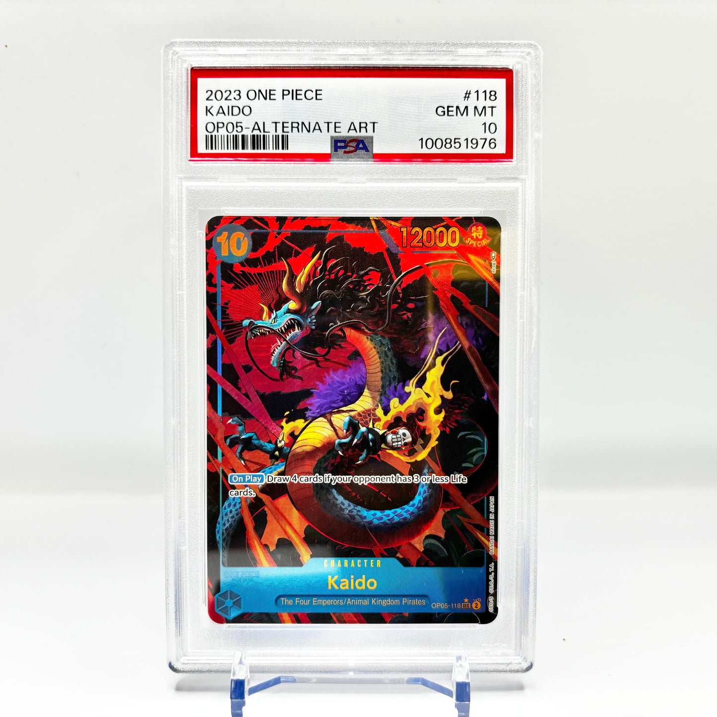 PSA 10 One Piece Kaido OP05-118 SEC Alt Art