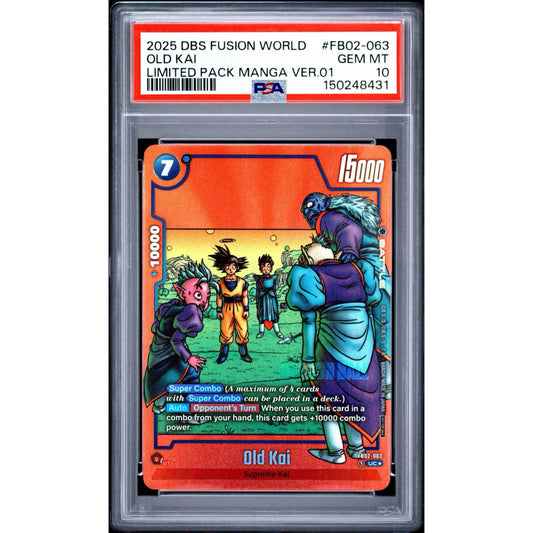 PSA 10 2025 FUSION WORLD LIMITED PACK MANGA VERSION 01 OLD KAI FB02-063