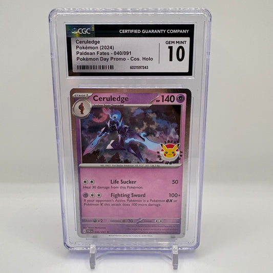 CGC 10 Ceruledge Paldean Fates Pokemon Day Promo Holo