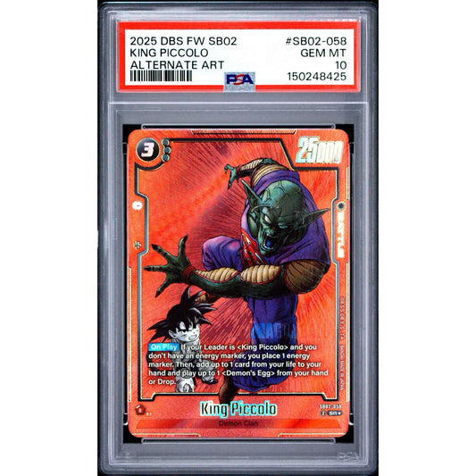 PSA 10 2025 FUSION WORLD MANGA BOOSTER 02 | ALTERNATE ARTKING PICCOLO SB02-058