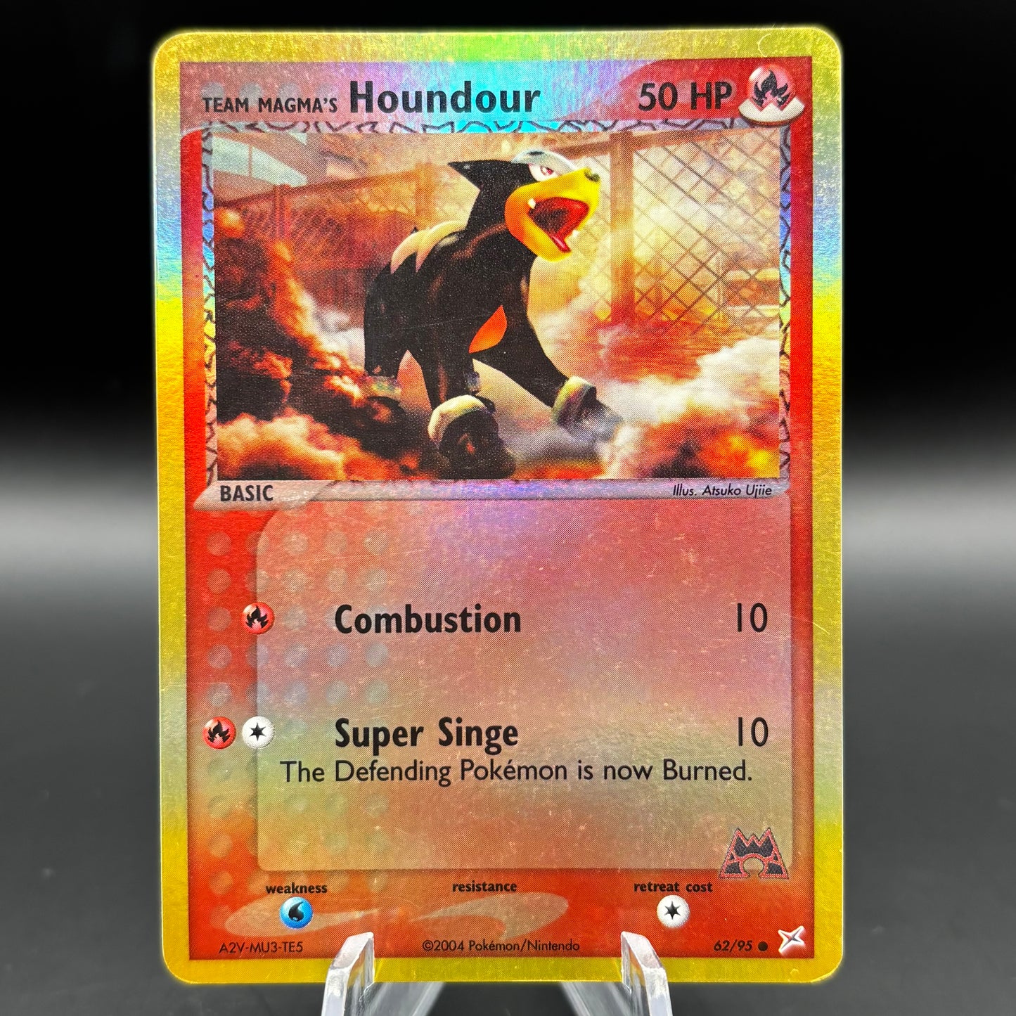 Team Magma's Houndour - 62/95 - Team Magma vs Team Aqua Reverse Holo Single Card *Light Play*
