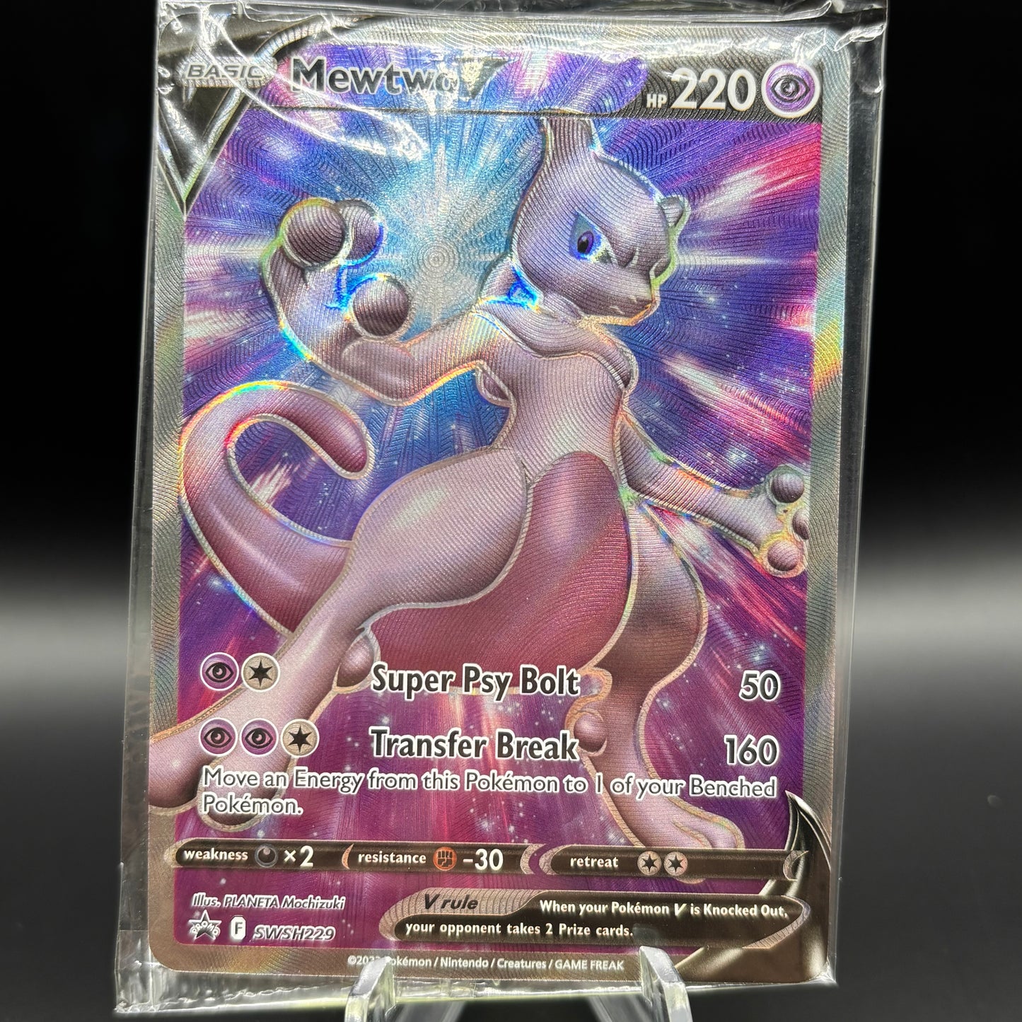 Mewtwo V - SWSH229 - SWSH: Sword & Shield *Sealed PR* Single Card