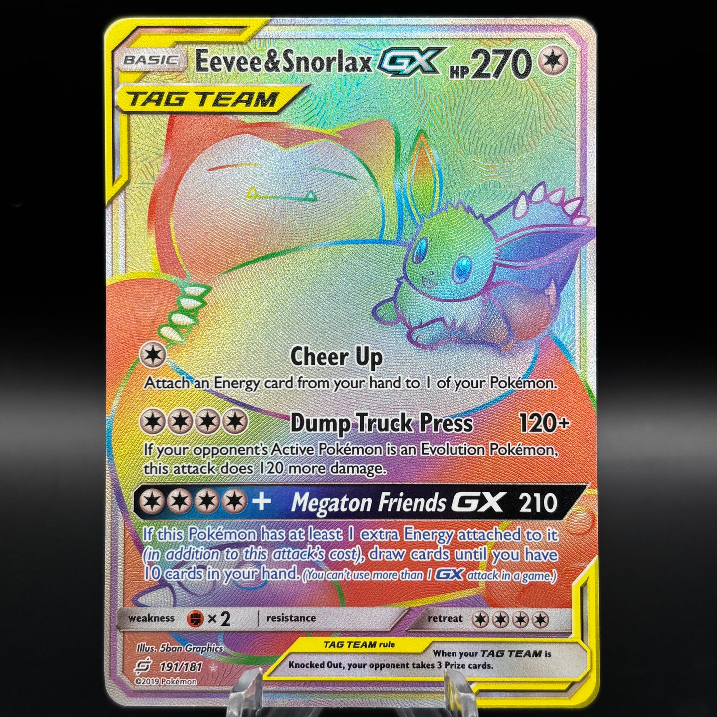 Eevee & Snorlax GX (Secret) Singe Card