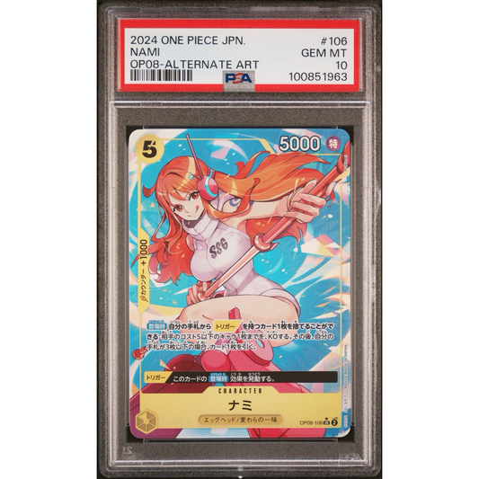 PSA 10 One Piece Nami OP08-106 Alt Art