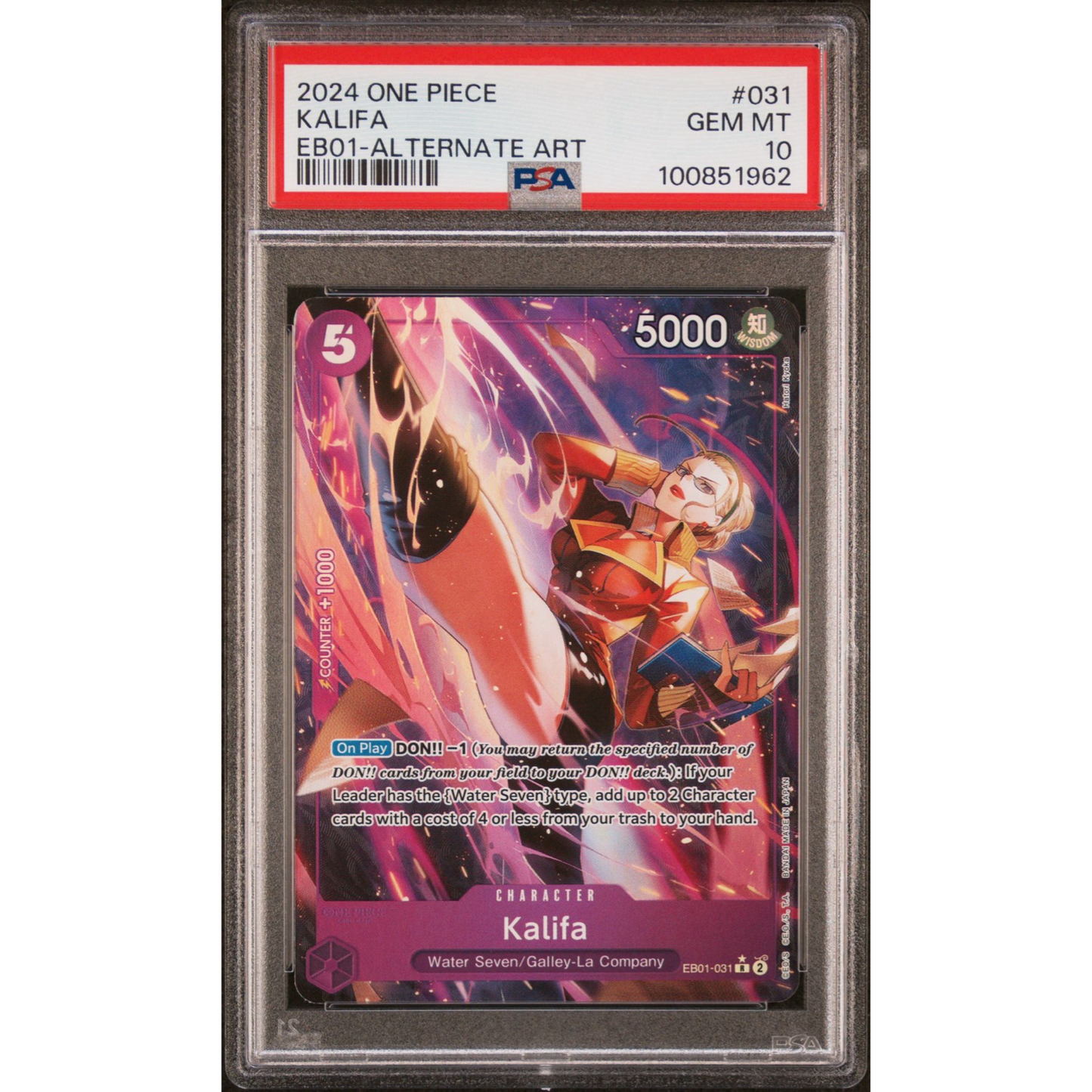 PSA 10 One Piece Kalifa EB01-031 Alt Art