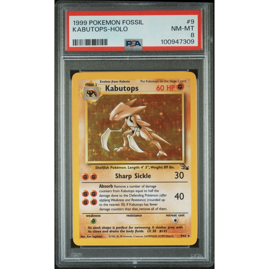 PSA 9 1999 Pokemon Fossil Kabutops 9/62