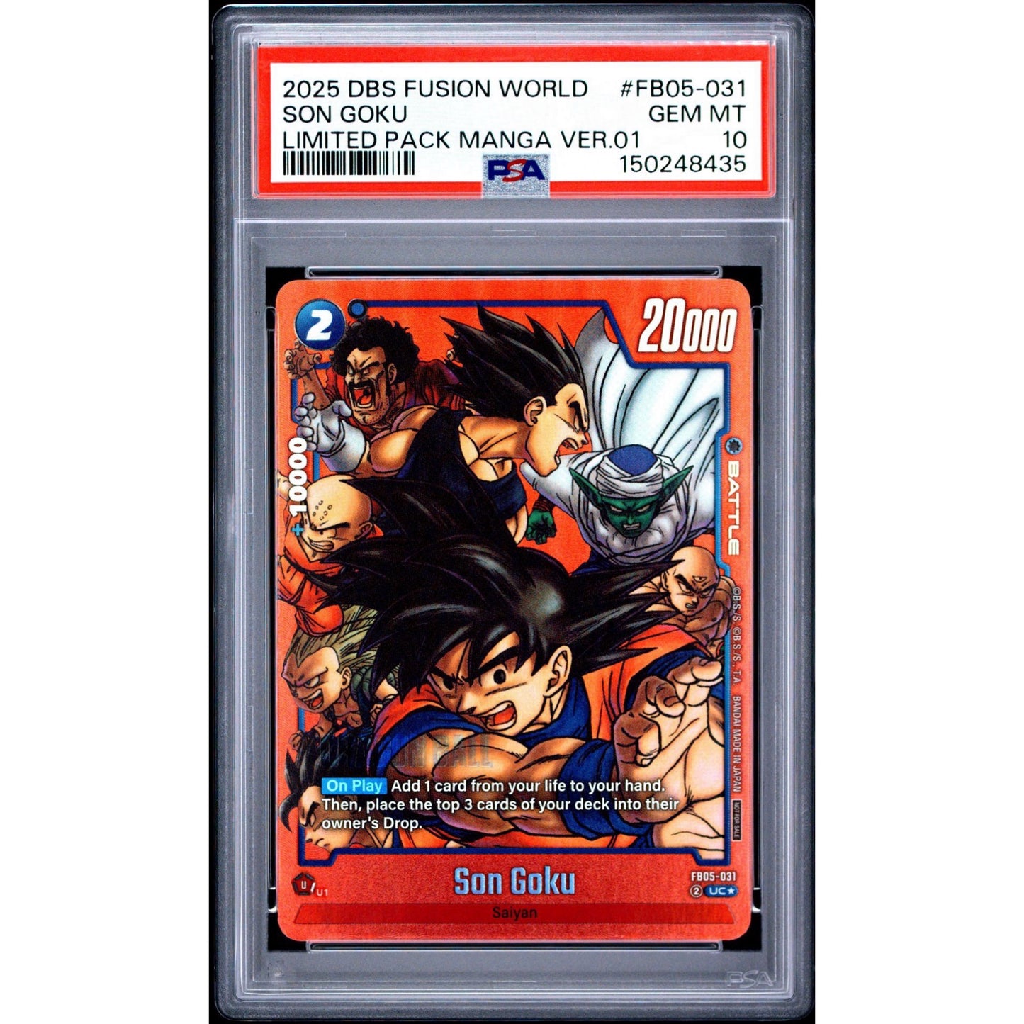 PSA 10 2025 FUSION WORLD LIMITED PACK MANGA VERSION 01 SON GOKU FB05-031