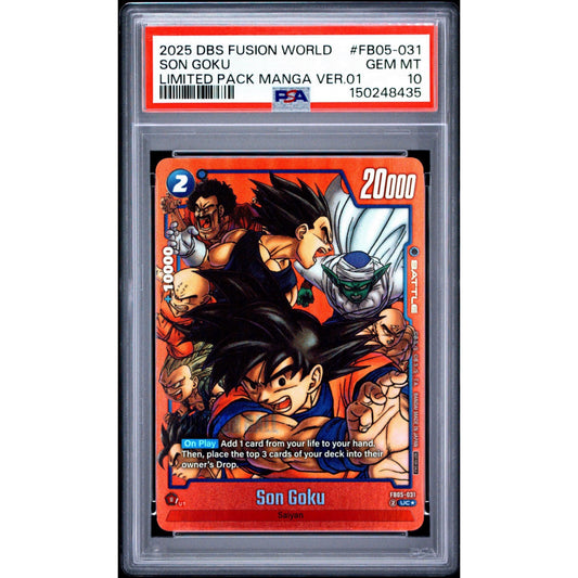PSA 10 2025 FUSION WORLD LIMITED PACK MANGA VERSION 01 SON GOKU FB05-031