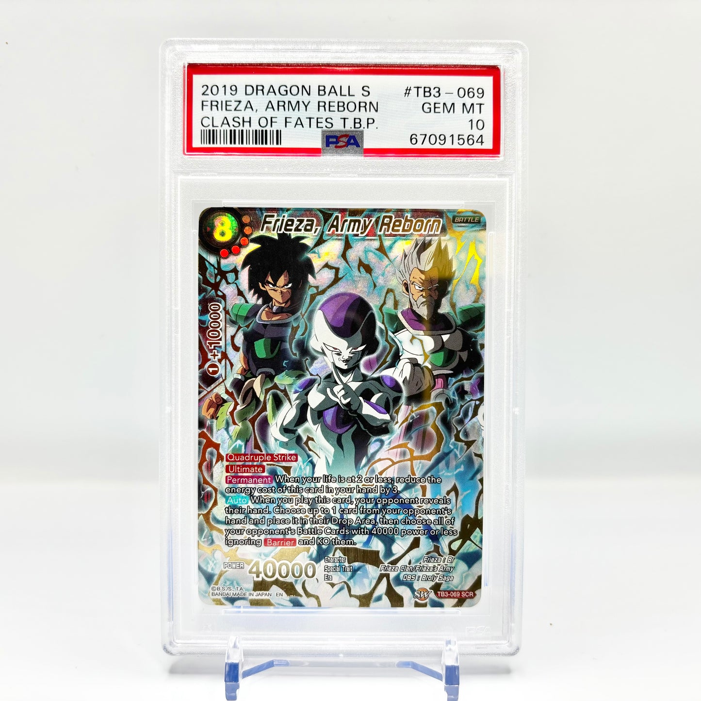 PSA 10 2019 Dragon Ball Frieza Army TB03-069 SCR