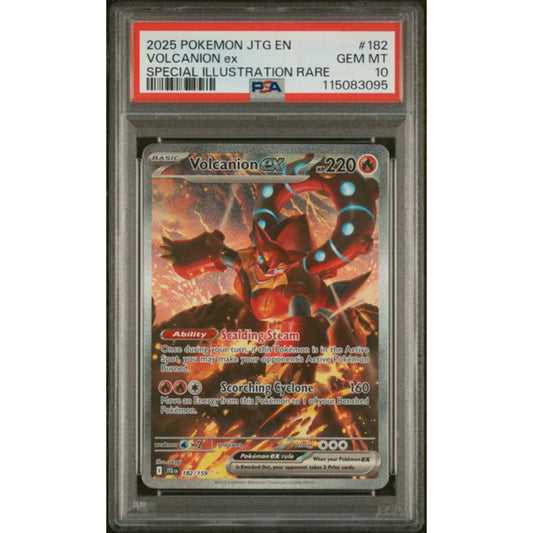 PSA 10 2025 POKEMON JTG EN-JOURNEY TOGETHER #182 VOLCANION EX SPECIAL ILLUSTRATION RARE