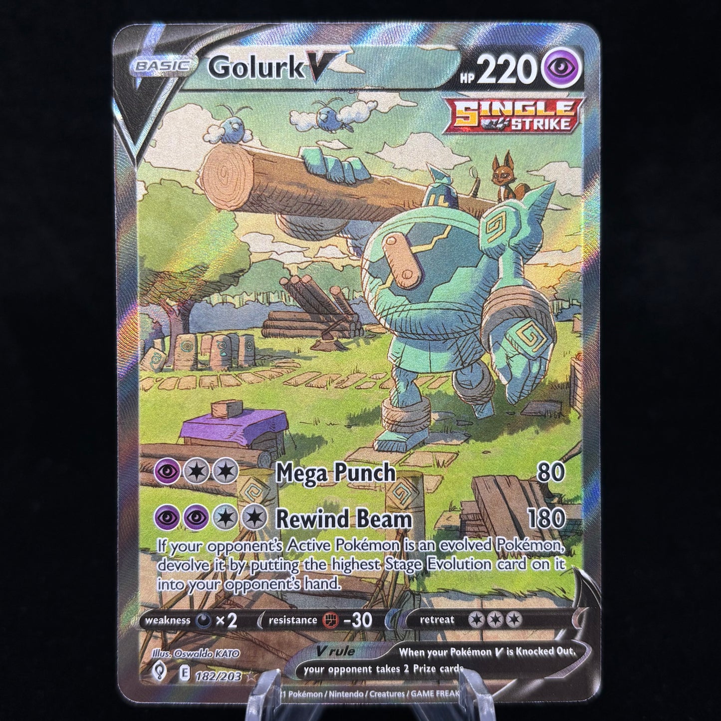 Golurk V (Alternate Full Art) 182/203 Single Card