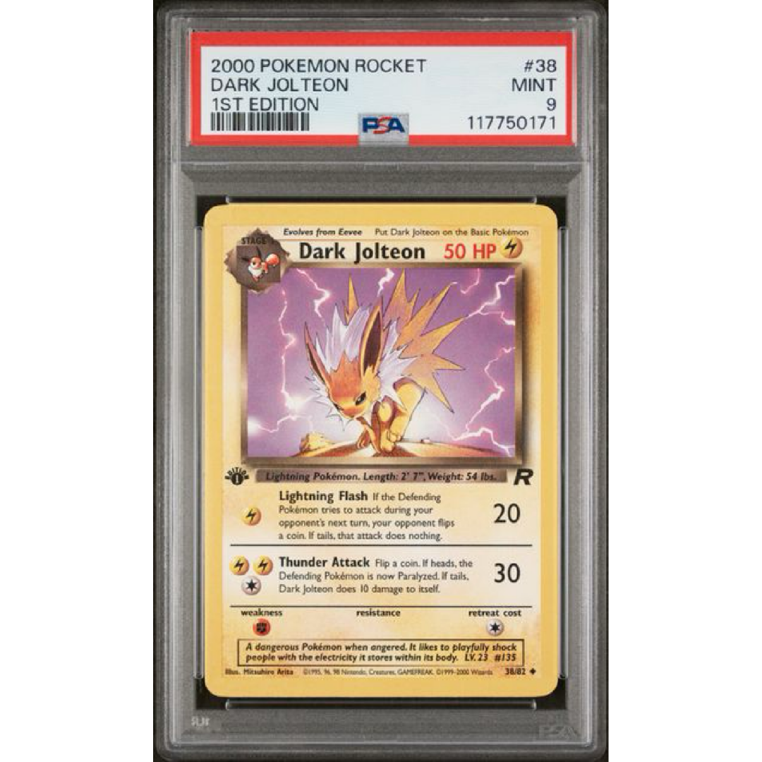 PSA 9 2000 POKEMON ROCKET #38 DARK JOLTEON 1ST EDITION
