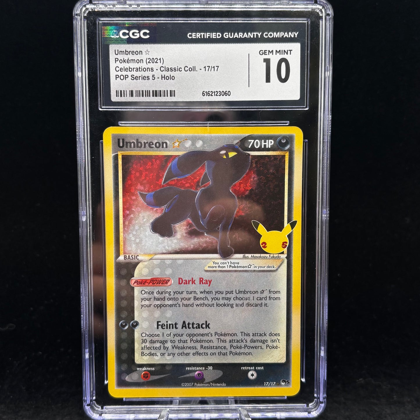 CGC Gem Mint 10 - Umbreon Pokemon (2021) Celebrations - Classic Coll
