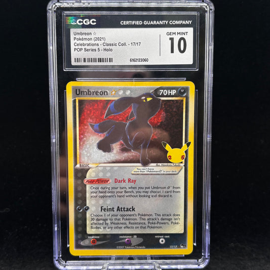 CGC Gem Mint 10 - Umbreon Pokemon (2021) Celebrations - Classic Coll