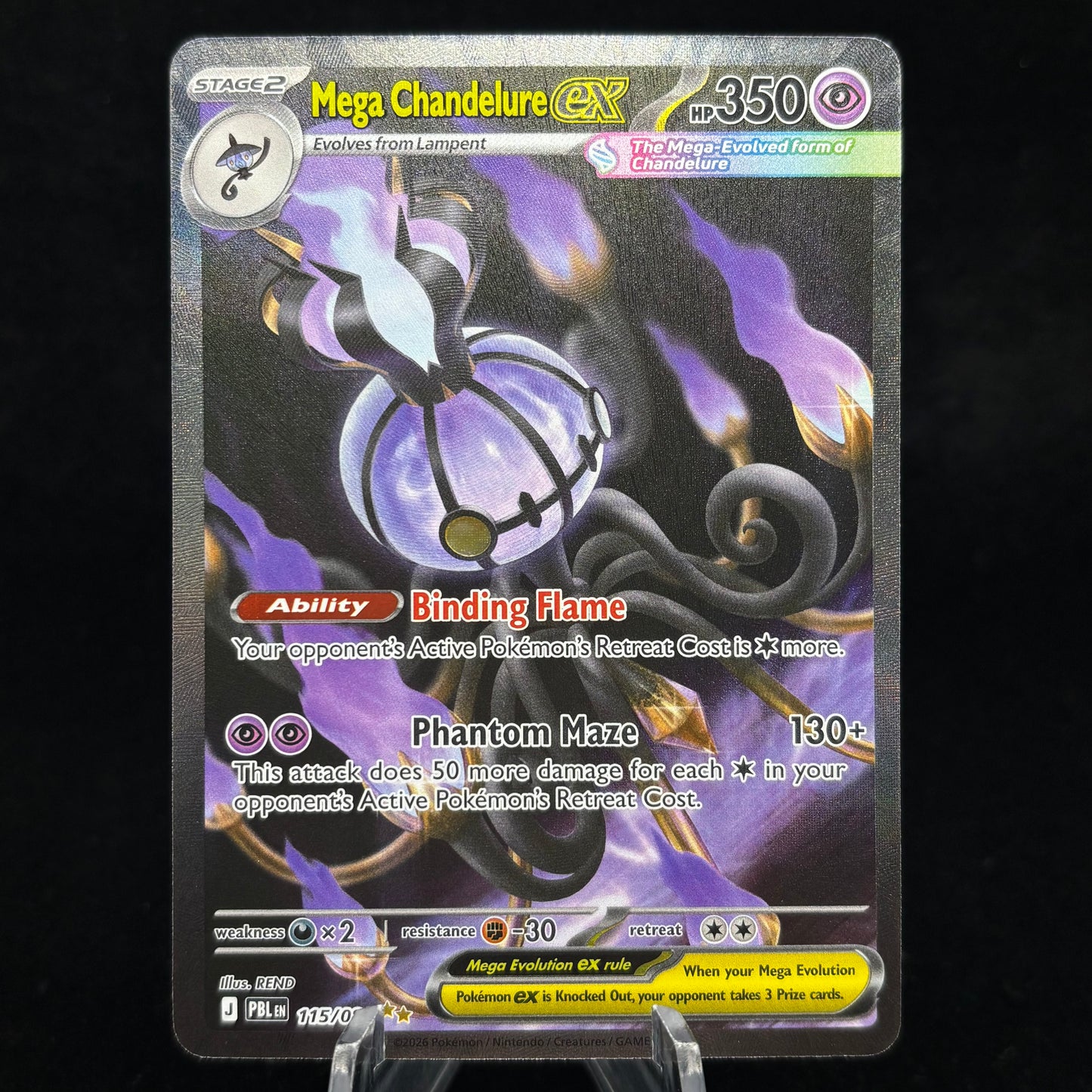 Mega Chandelure ex - 115/084 - ME05: Pitch Black Single Card