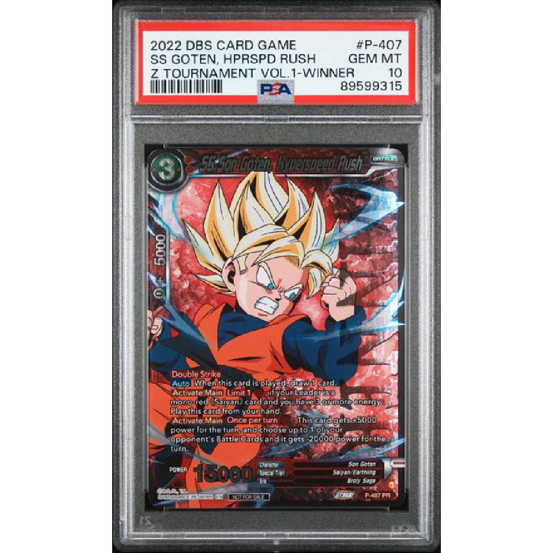 PSA 10 Dragon Ball Winner Tournament SS Son Goten Hyperspeed Rush P-407