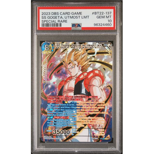 PSA 10 2023 Dragon Ball SS Gogeta Sparking to Utmost Limit BT22-137