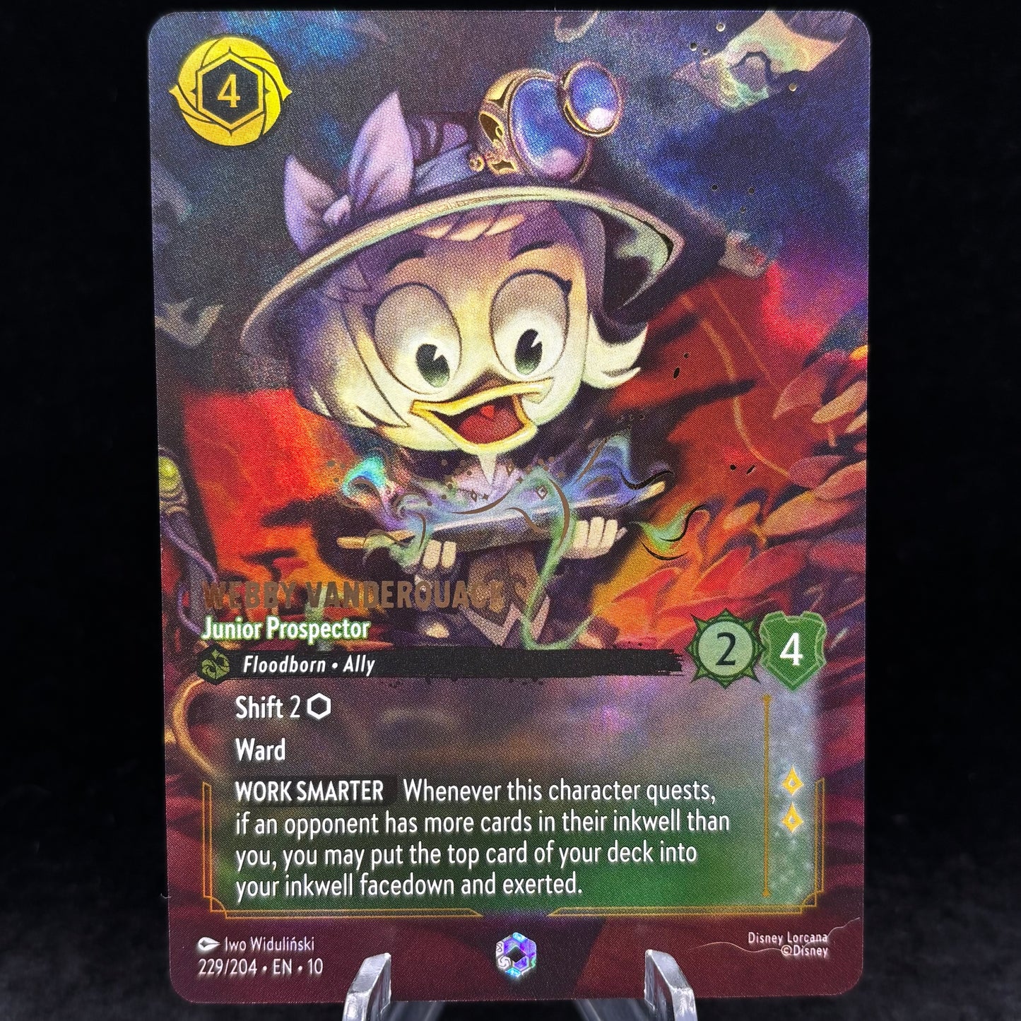 Webby Vanderquack - Junior Prospector (Enchanted) - Whispers in the Well Singe Card