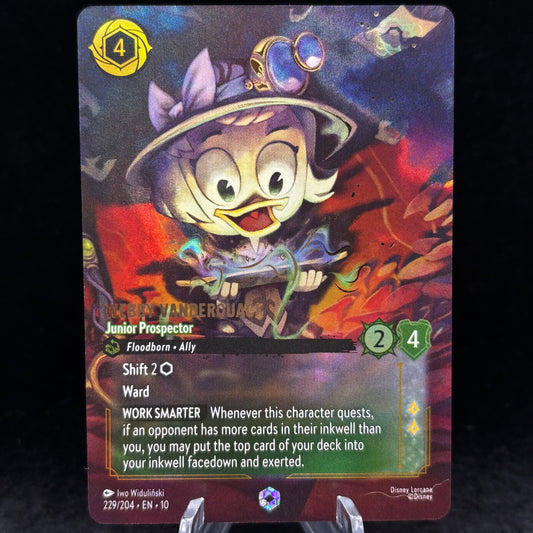 Webby Vanderquack - Junior Prospector (Enchanted) - Whispers in the Well Singe Card
