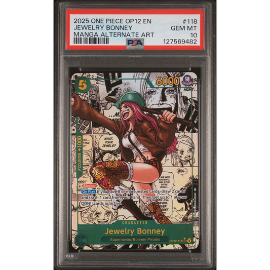 PSA 10 2025 One Piece OP 12 EN Jewelry Bonney #118 Manga Alternate Art