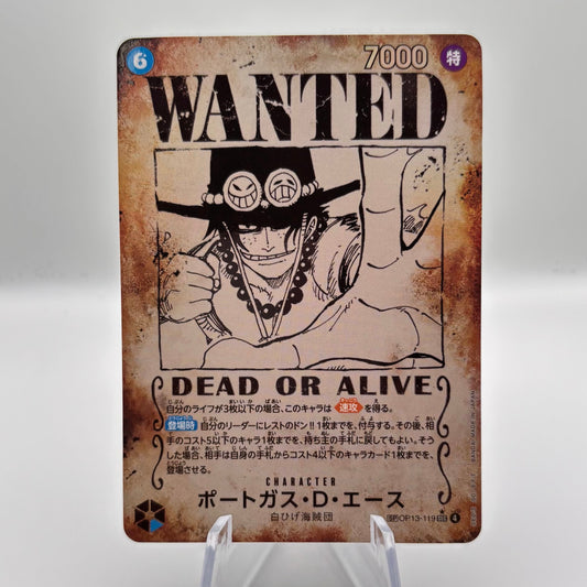 Portgas D. Ace (SP ver.) Wanted Poster - OP13-119 *Japanese* Single card