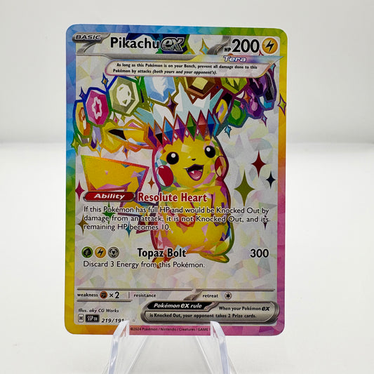 Pikachu ex - 219/191 - SV08: Surging Sparks Single Card